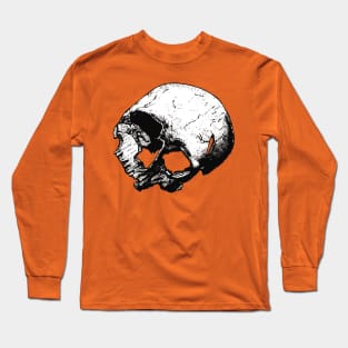 Broken Human Cranium Vintage Illustration Vectorized Long Sleeve T-Shirt